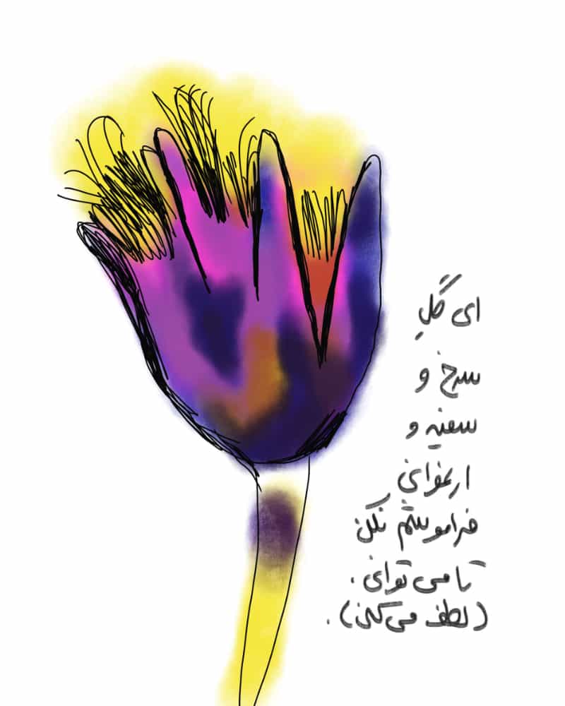 کارت پستال گل منت