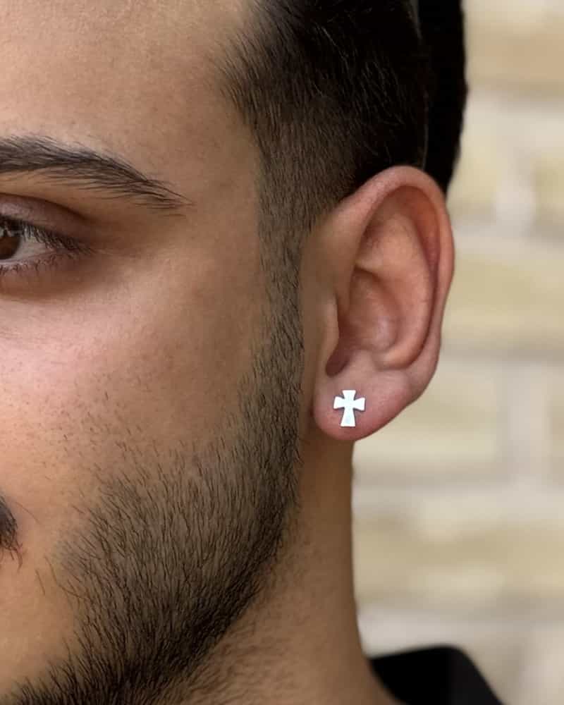 گوشواره میخی صلیب تک