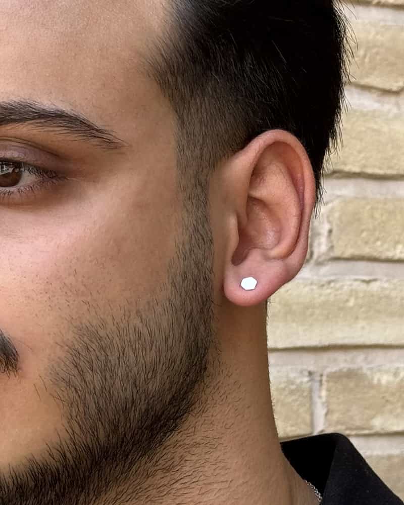 گوشواره میخی شش ضلعی تک